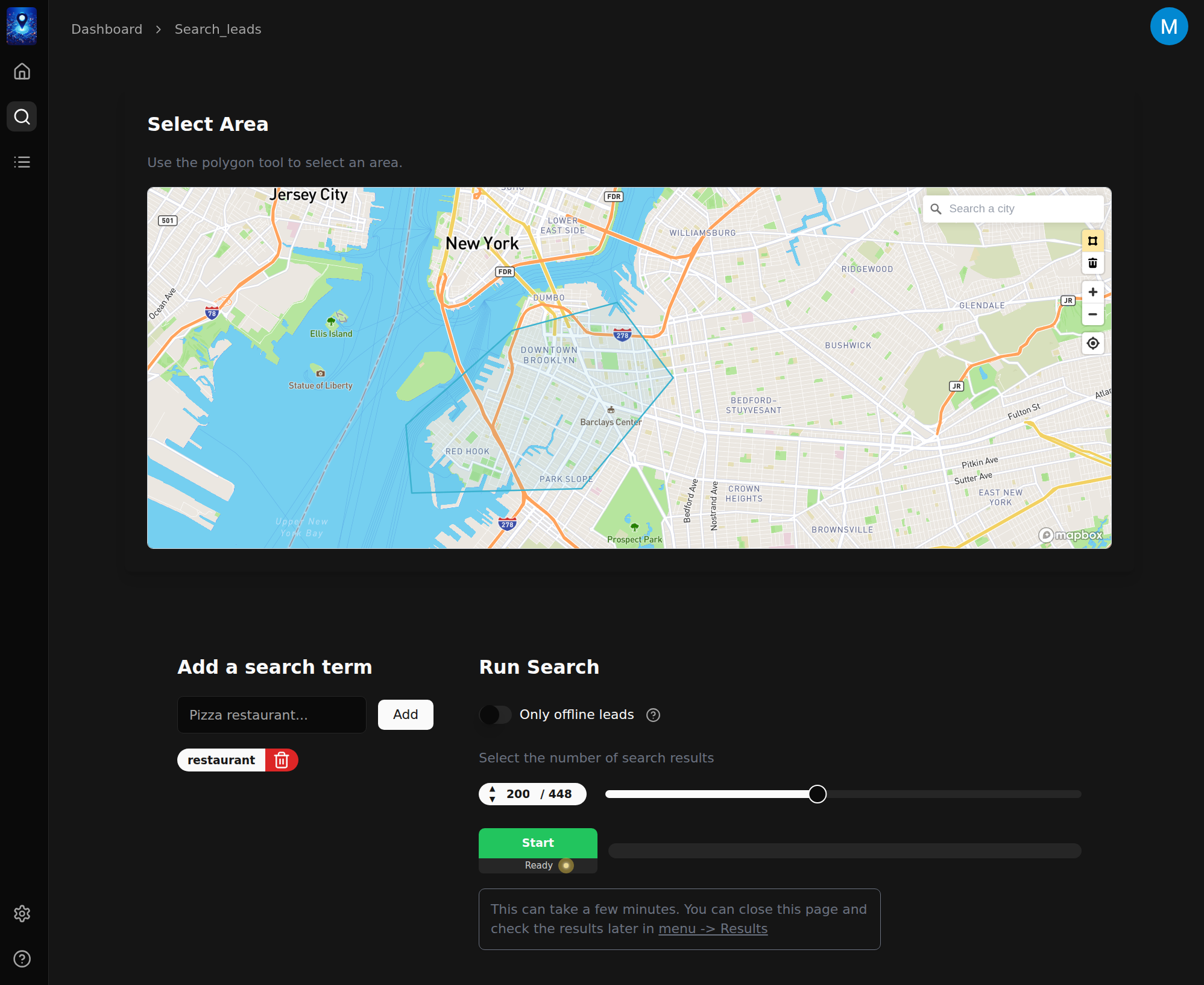 Search interface showing how to find businesses